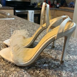 Bridget pleated tulle ivory heel